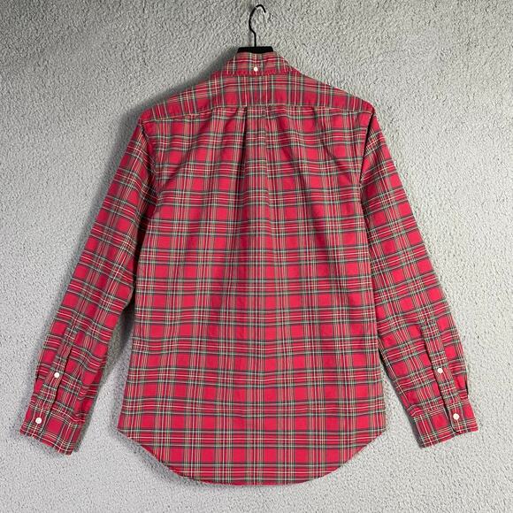 Ralph Lauren Slim Fit Men’s Medium Red Green Plaid Button Down Shirt Long Sleeve - Picture 7 of 9